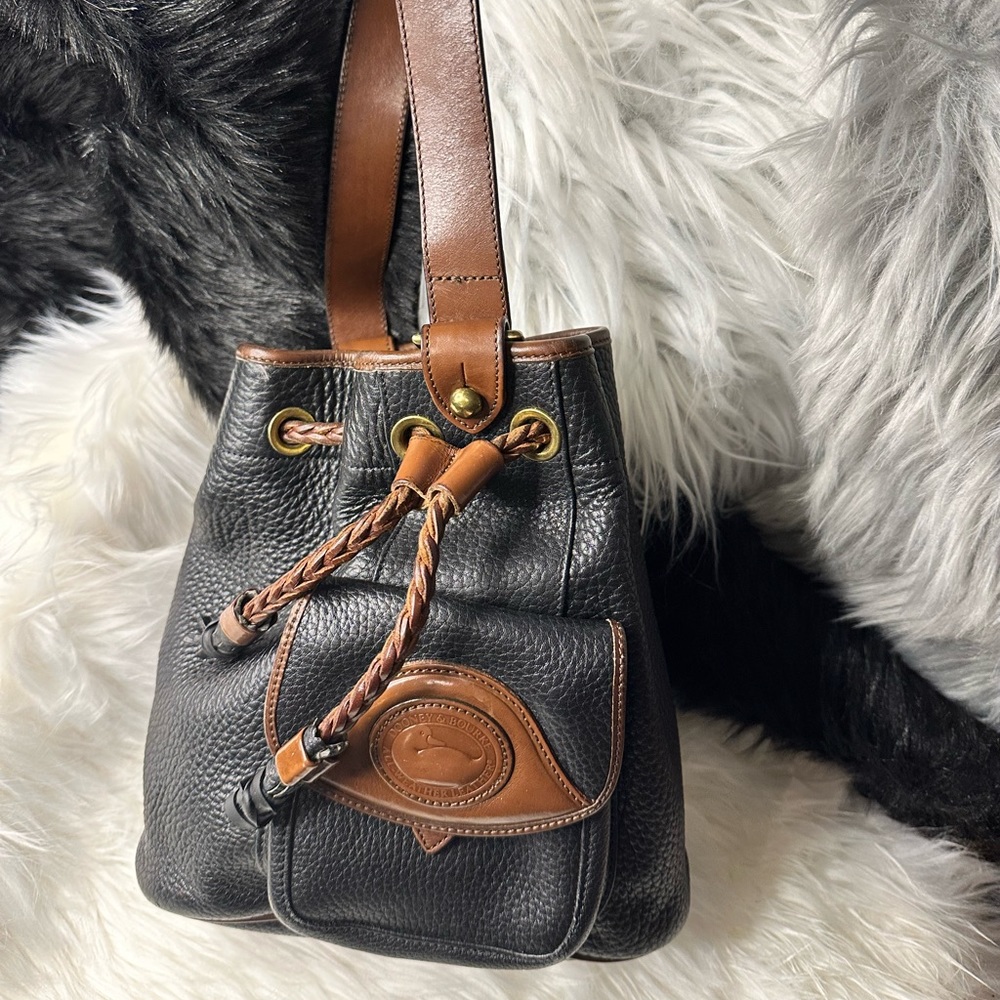 Dooney & Bourke Black and Brown Leather Backpack